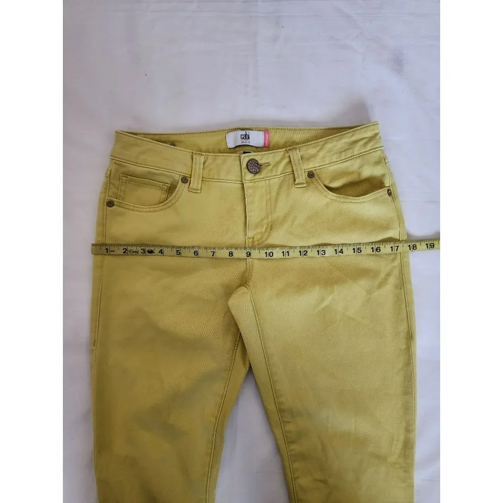 CAbi Women's Cotton Stretch Skinny‎ Denim Jeans Citron, Happy Yellow Size 4 - Picture 5 of 6